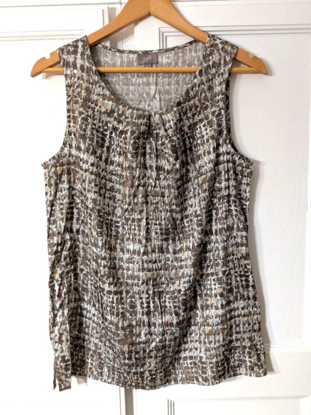 J. Jill Sleeveless Printed Scoop-Neck Tunic Top Size M